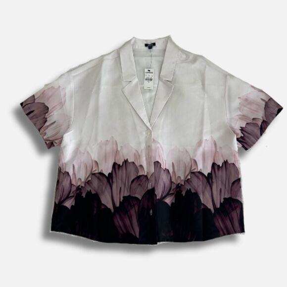 Express Gradient Floral Button-Up Shirt – Size M - Picture 2 of 3